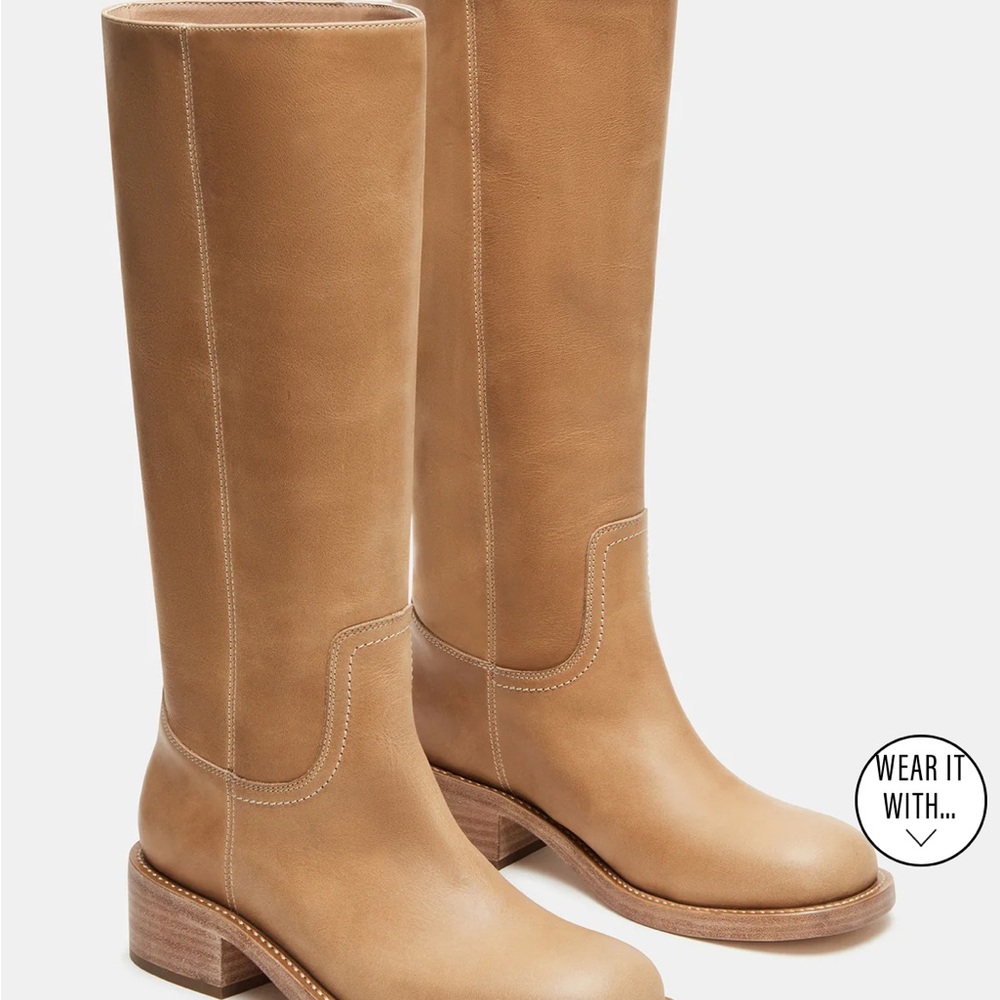 Steve Madden Banana Boots  Tan Heeled Boots Brand New Never Worn Leather !